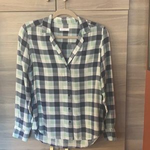 Plaid silk blouse